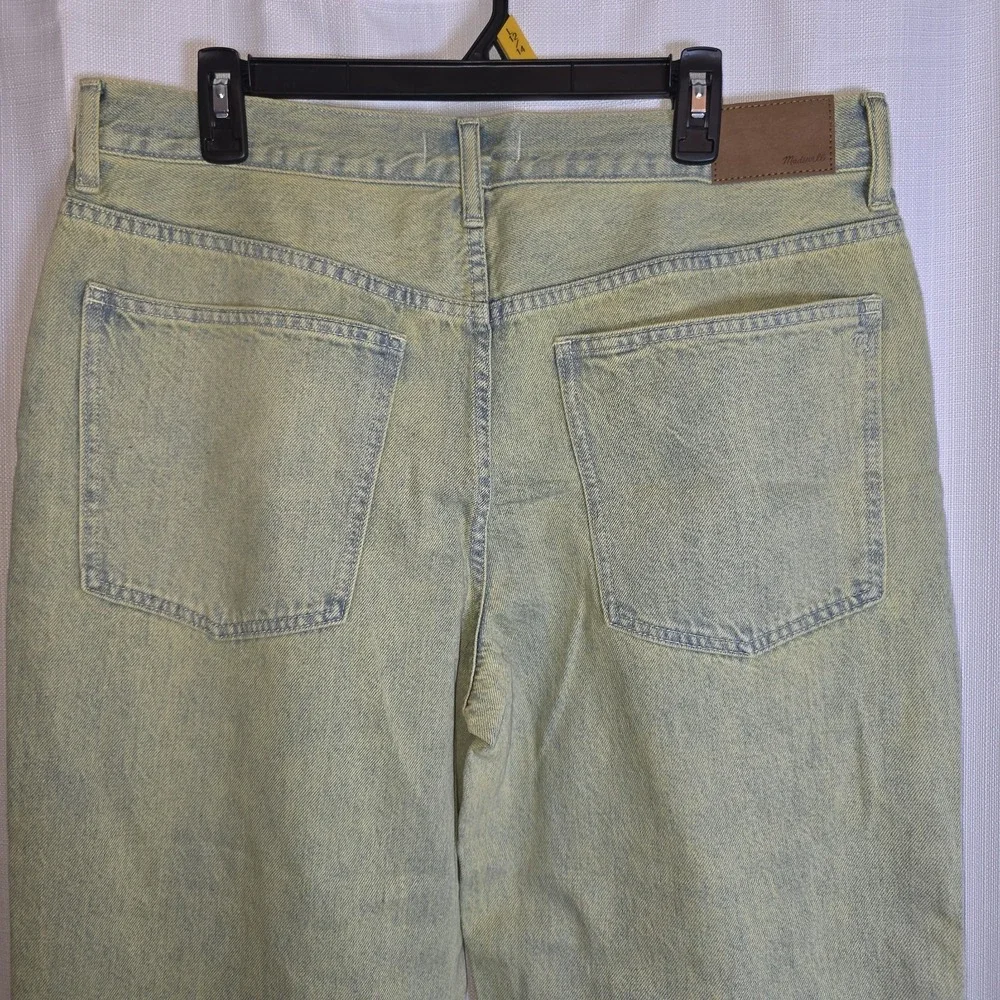 Madewell The Dad Jean Pale Daffodil Acid Wash Straight Leg Jeans Size 30 - Picture 13 of 16